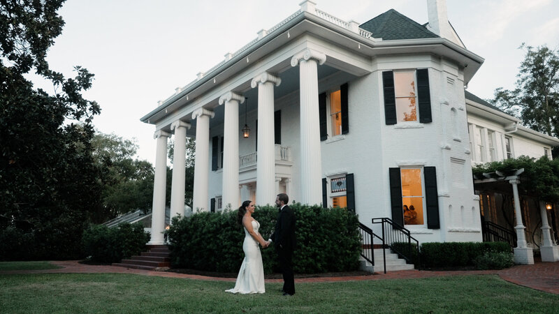 bride and groom exiting reception