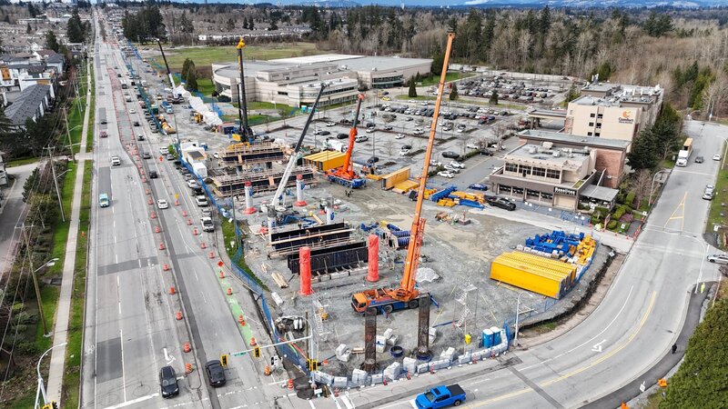 Langley Surrey Skytrain Project under construction in Surrey, British Columbia
