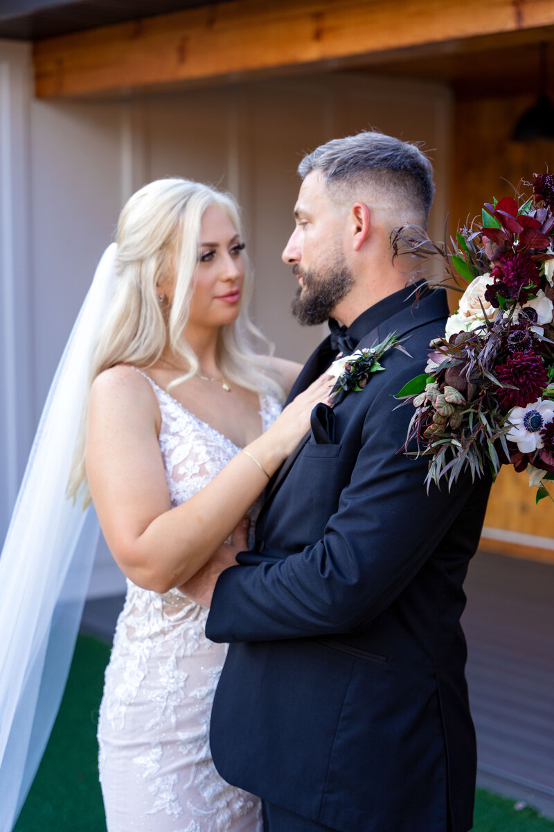 Orlando wedding photographer Black Barn Orlando Bride and Groom Portrait Dark Romance