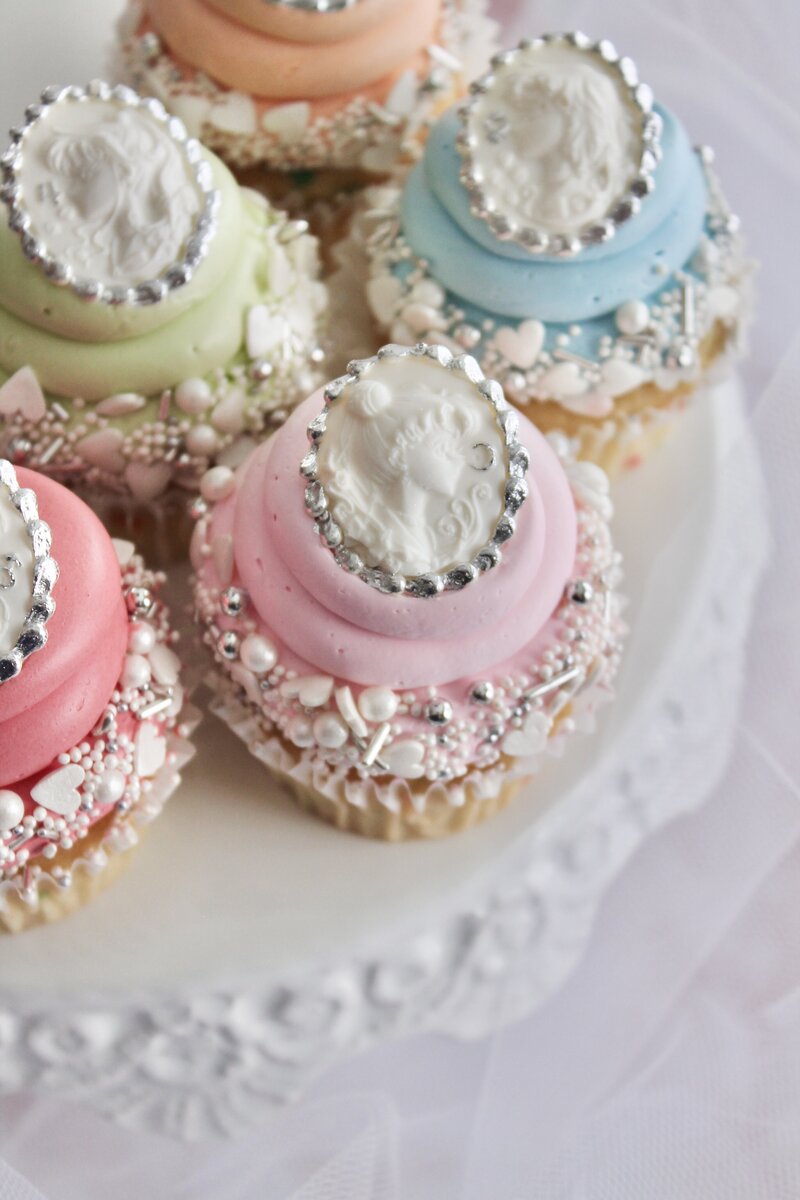 Collection of colorful cupcakes