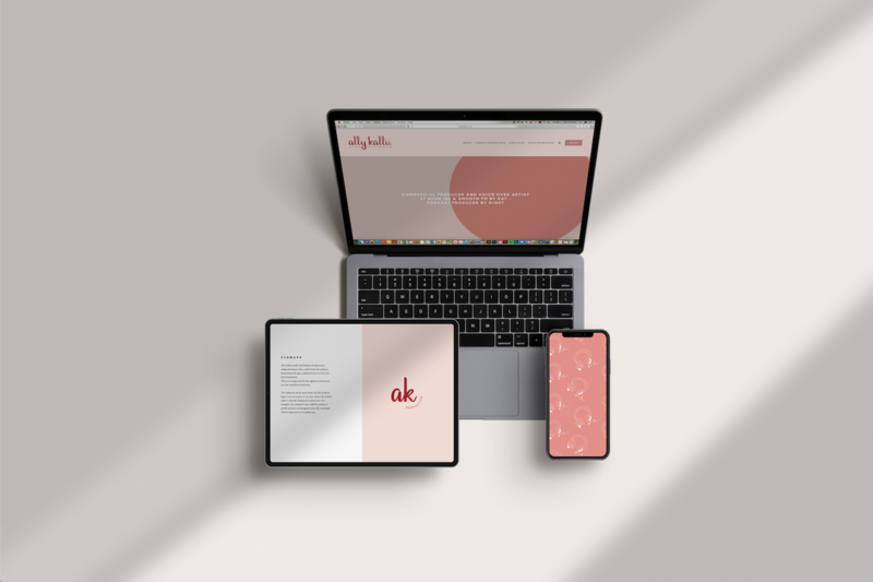 Brand Design Digital Touchpoints for Ally Kallis Audio & Podcast Production