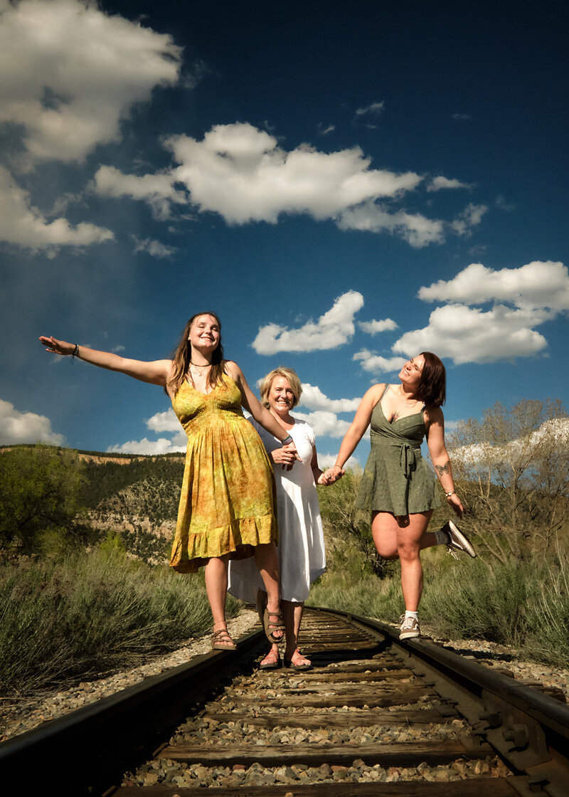 Basking in her girls