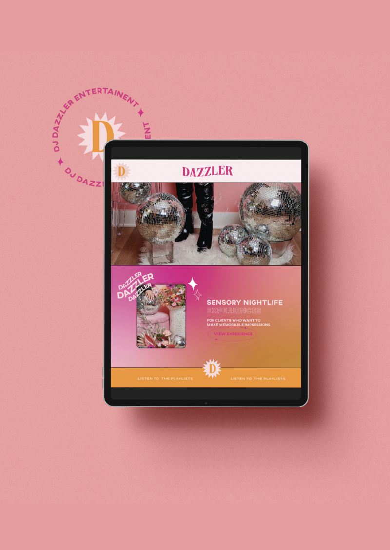 Showit website design for DJ Dazzler