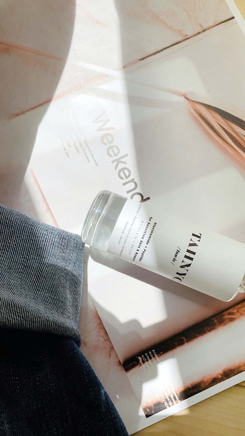 flatlay with cosmetics
