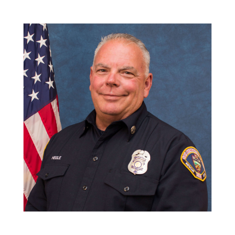 Portrait of Captain Karl Hegle, firefighter honored by Local 935 Pipes and Drums.