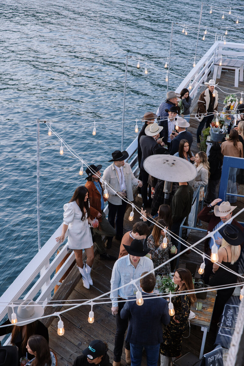 happy client explains experience with their experience with always allegra who helped them not only with their wedding but with the welcome party with renting our Malibu Farms for dinner and a  party