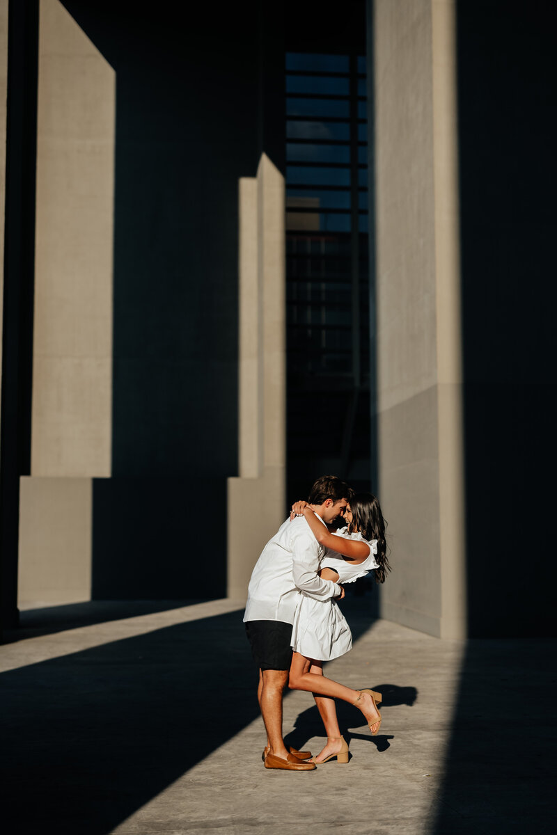 Downtown Fort Wayne Engagement Photo