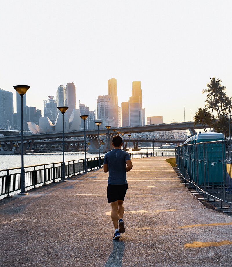 Man running as a form of healthy movement