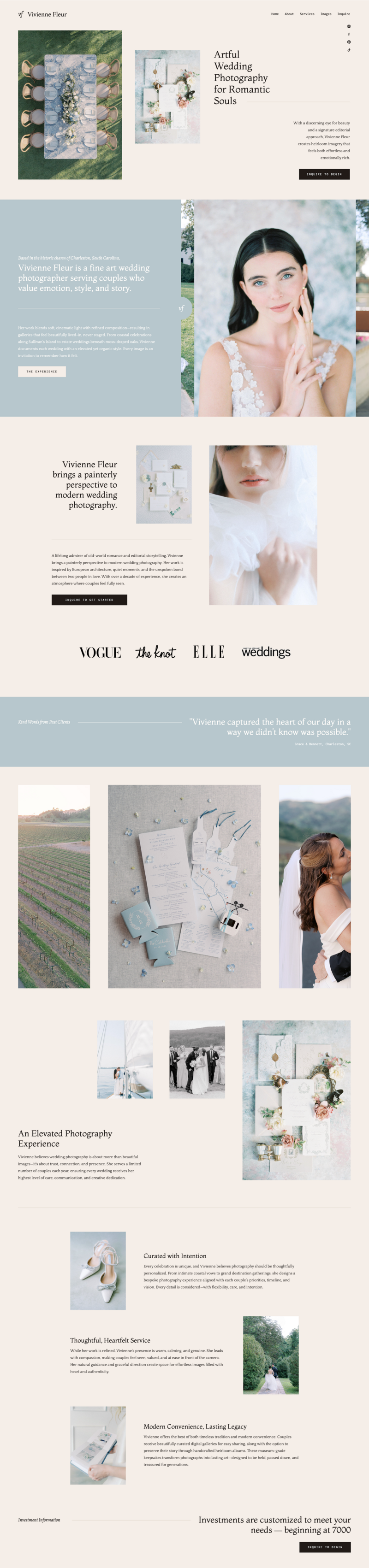 Easy-to-customize Showit website templates for photographers and creatives, designed to showcase your work and convert visitors into clients.