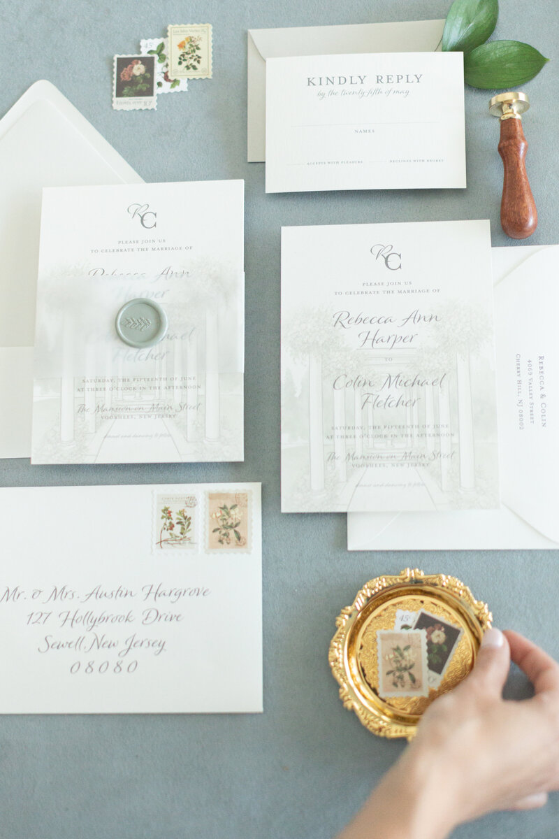 Terra cotta wedding invite