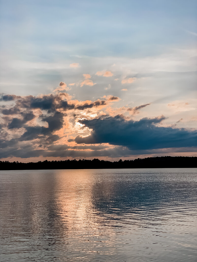 Sunset and clouds looking like a dragon in st. Germain, WI - photo taken by @amalynstyle and @amalynsocial 