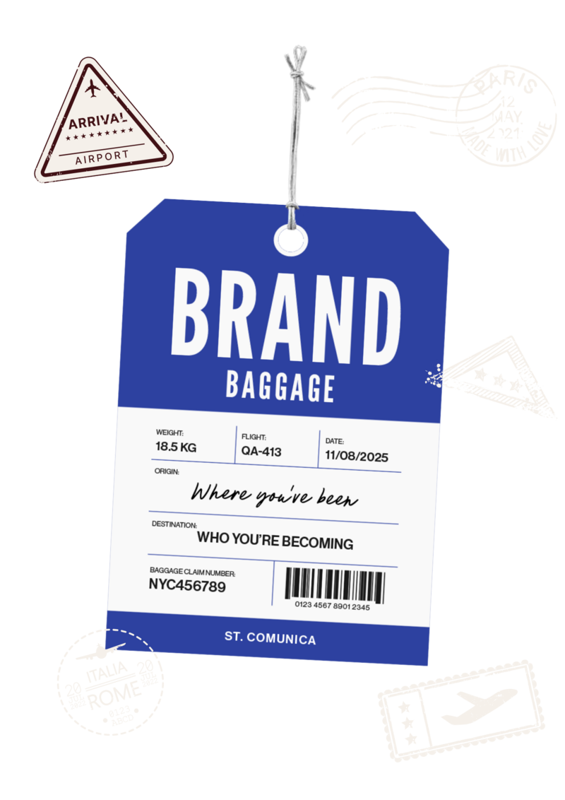 Brand Baggage is a free deck of no-fluff prompts for founders in the stretch - where your brand's no longer "who you are", not quite "who you’re becoming".