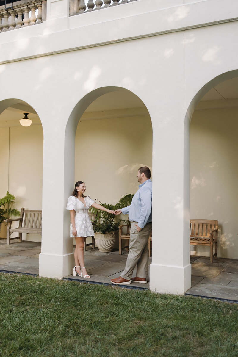 Engagement session in Indiana at a modern upscale bar