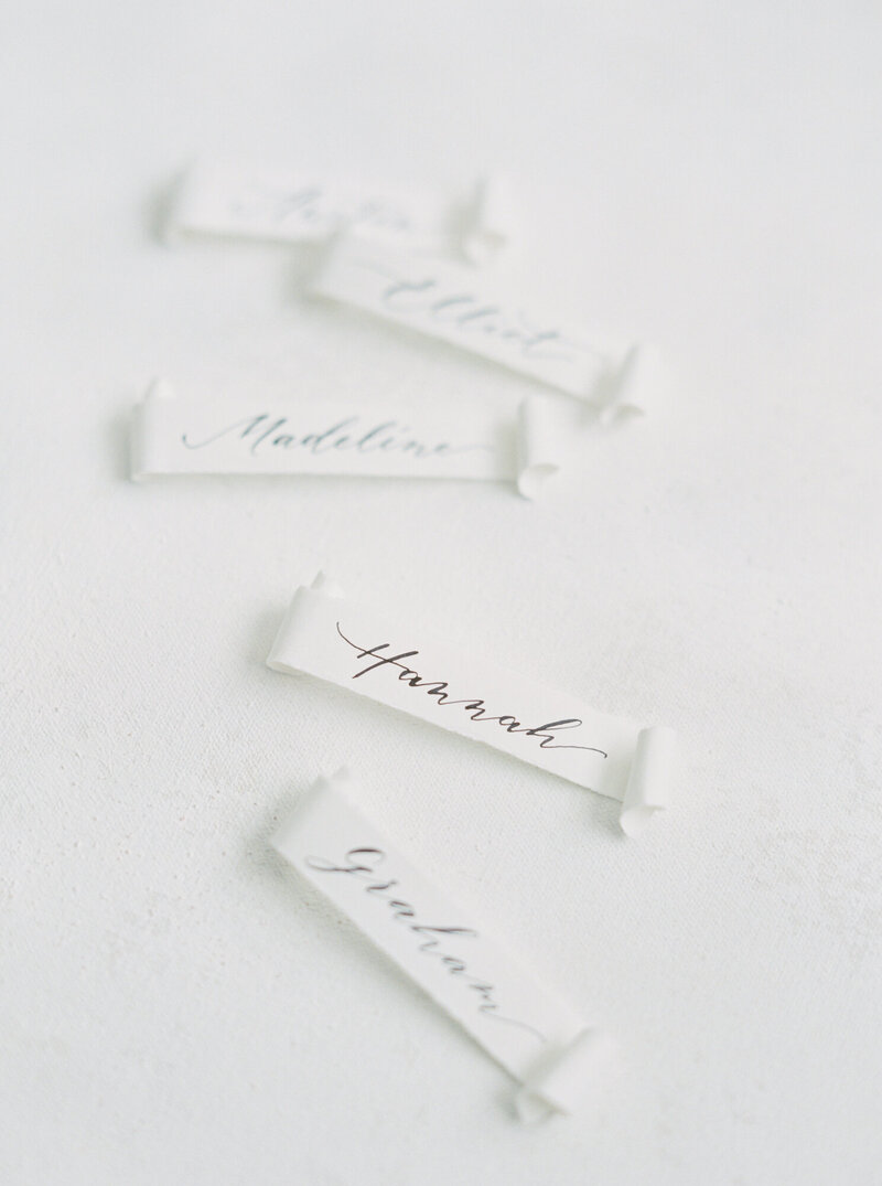 Wedding calligraphy on scrolls