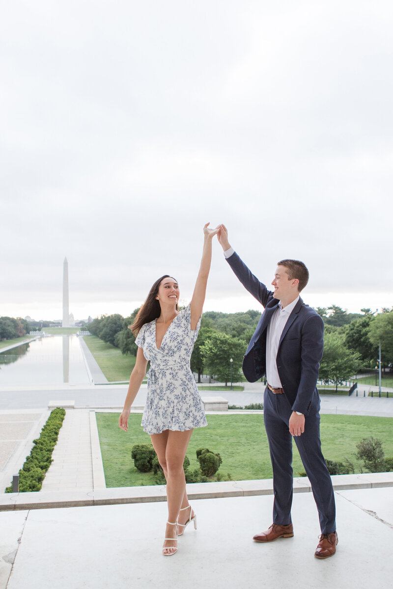 Lincoln Memorial engagement photos in Washington, D.C. by Christa Rae Photography