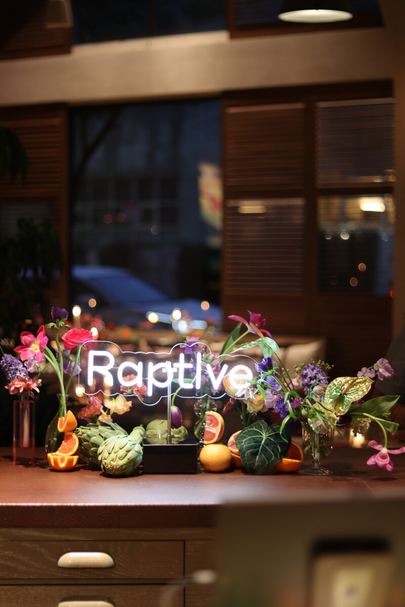 raptive, corporate retreat, girl and the goat, event decor, immersive brand dinner, floral artistry, creative direction, creative concepts, tablescape styling, los angeles, corporate event design
