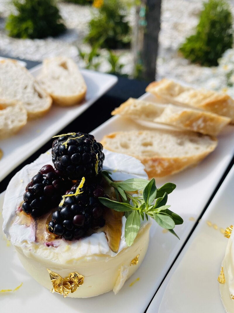 brie and honey with blackberry on brioche