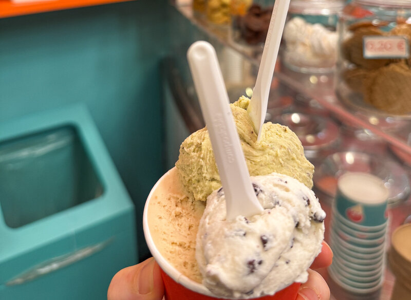 Gelato at Ele Gelati e Granite in Lucca, Italy