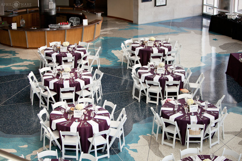 University-of-Denver-Cable-Center-Wedding-Reception-Table-Set-up