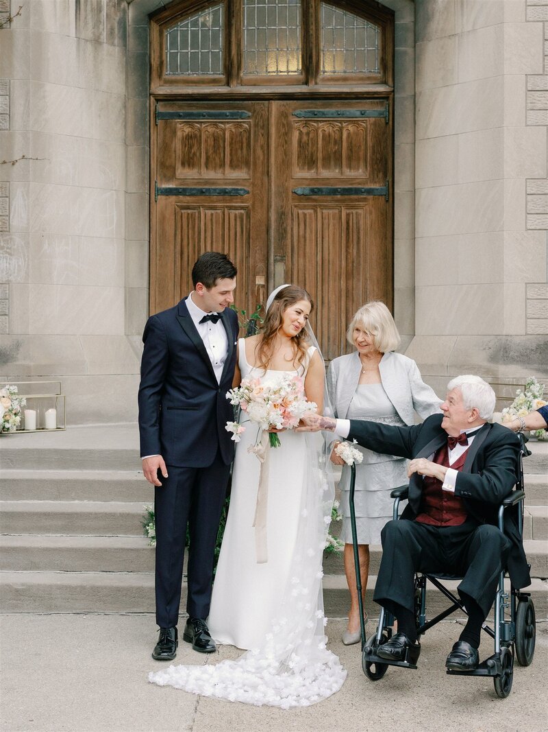 Romantic Spring Wedding with Pink Flowers at Shinola Hotel, the Boutique Luxury Hotel in the Historic City District, Detroit MI