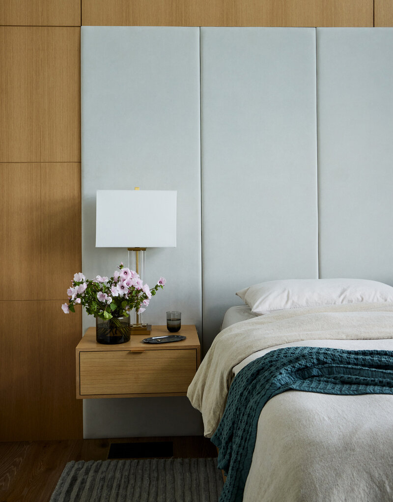 modern-bedroom-floating-bedside-table-fabric-panels