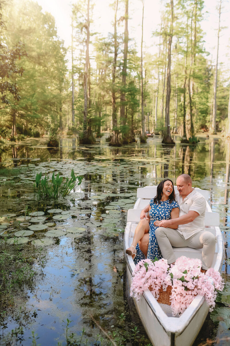 Little girls laughs into the camera during Family Photoshoot in Charleston, South Carolina.