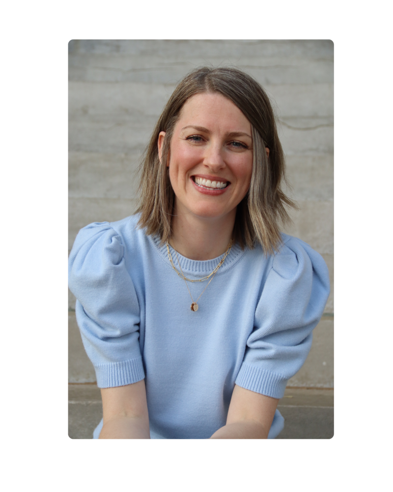Women in blue shirt