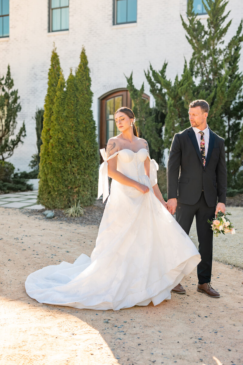 Pittsburgh Bride and Groom Walking Downtown