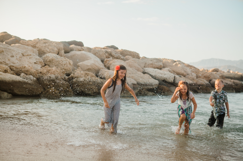 orange county family photos at the beach