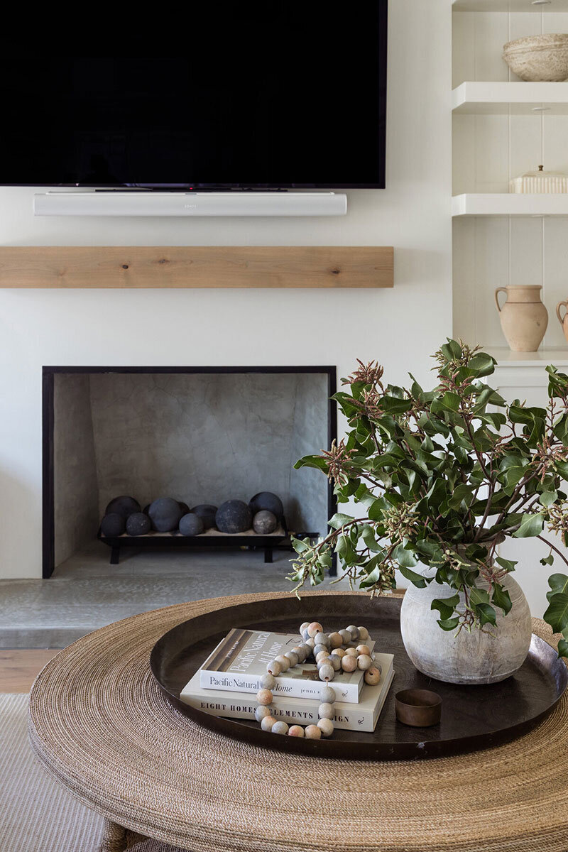Coastal California bedroom with soft tones and livable luxury in Newport Beach
