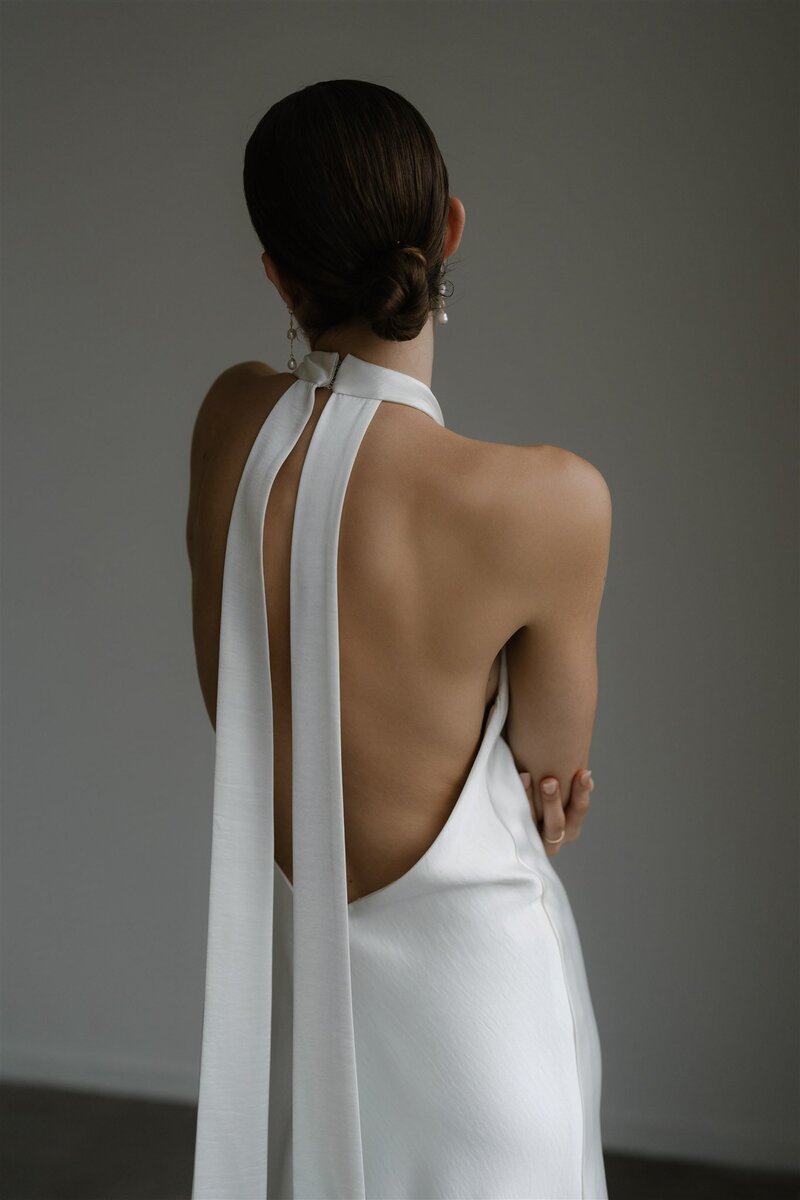 Low back wedding dress