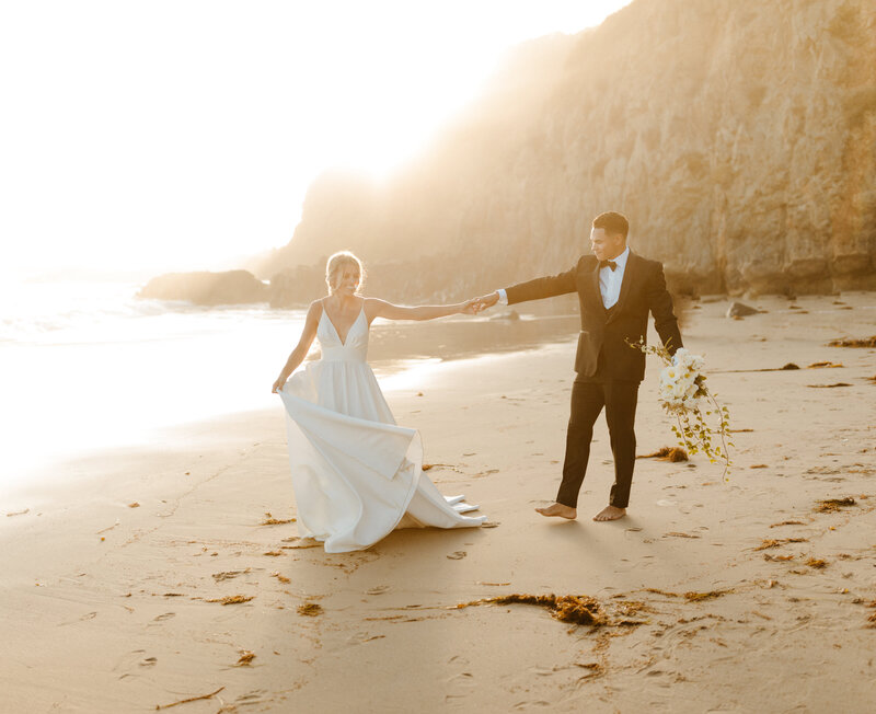 bride and groom at San Clemente elopement