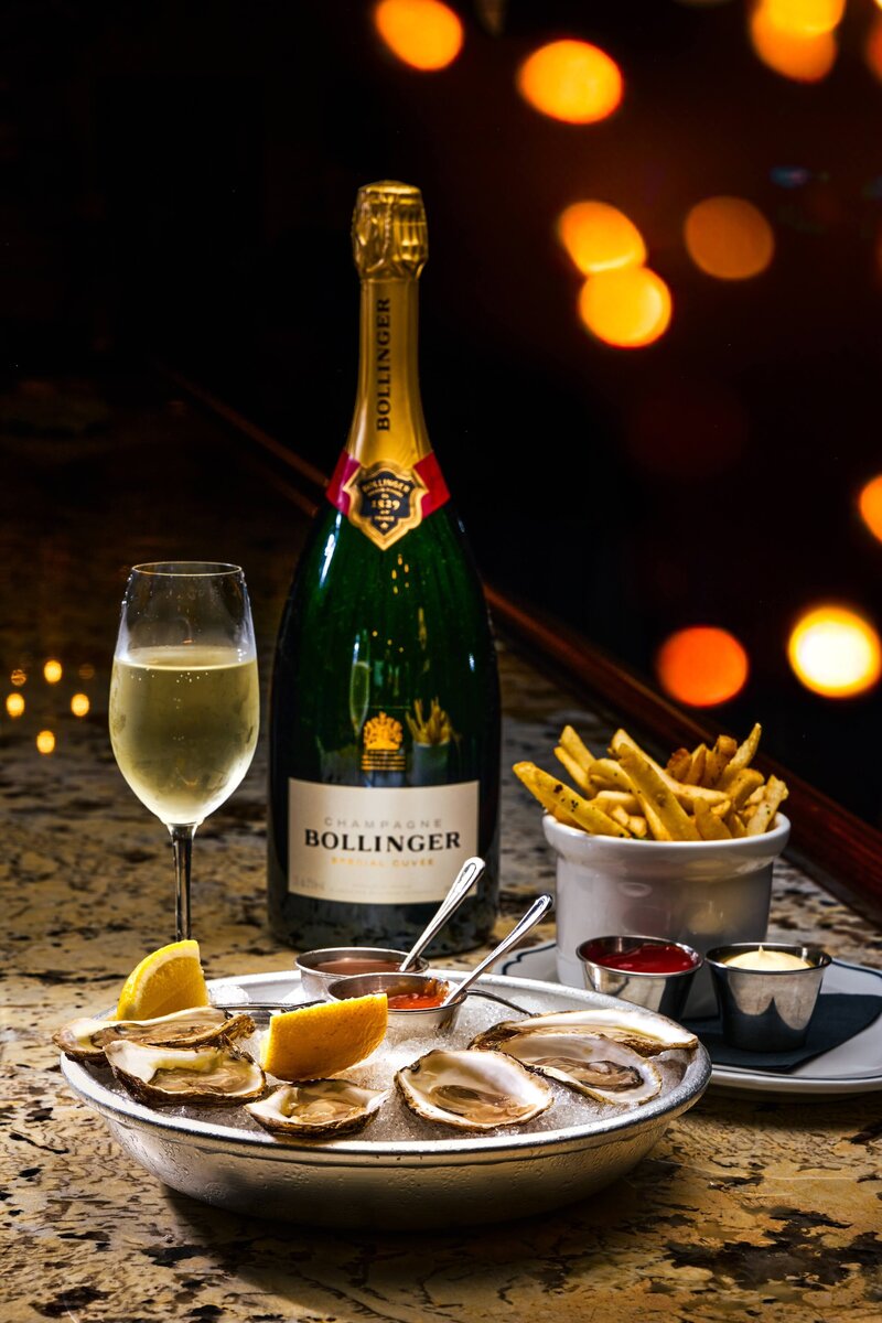 Bollinger, oysters, & fries