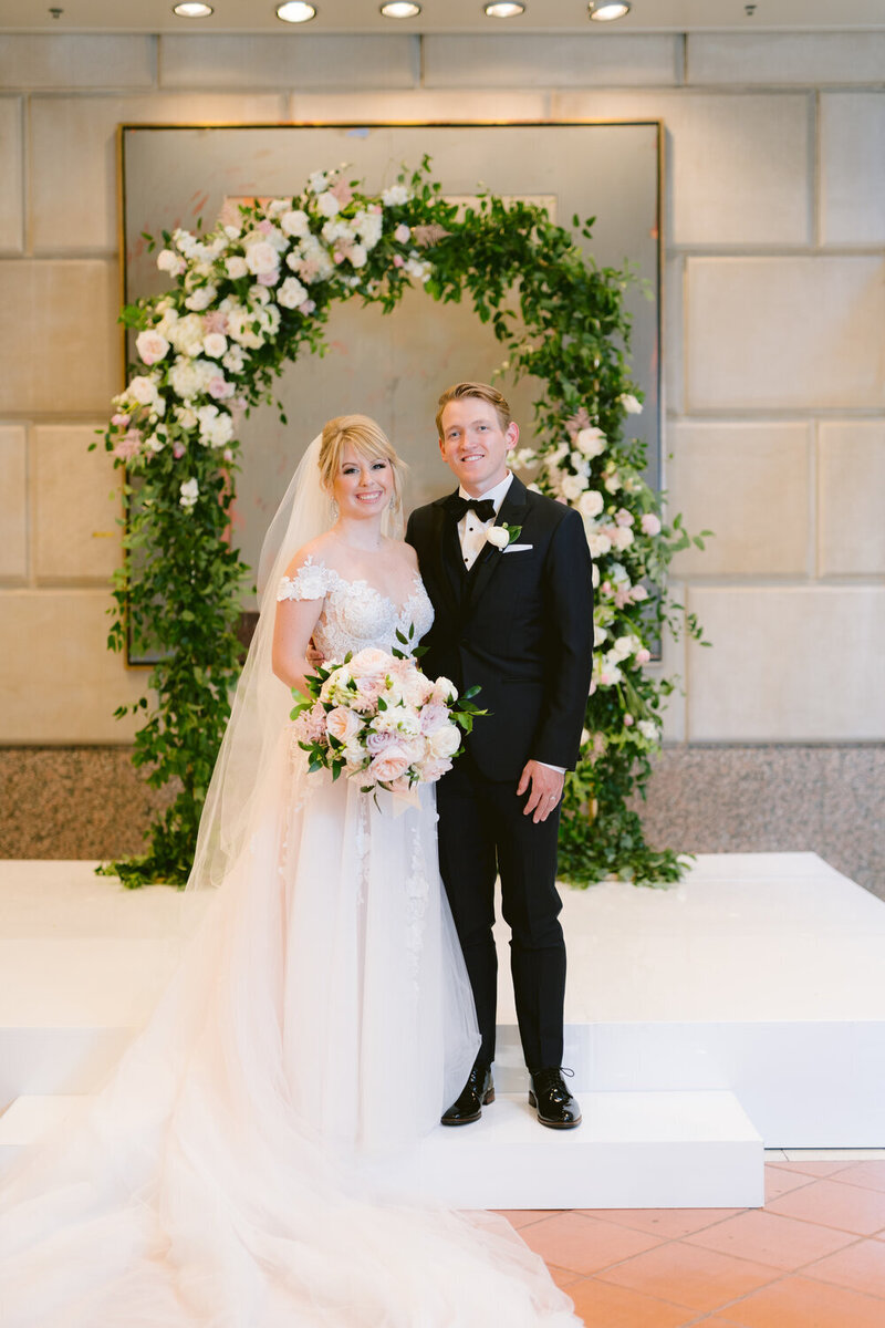 Swank Soiree Dallas Wedding Planner Lauren and Ashton at the Crescent Hotel - bride and groom smiling