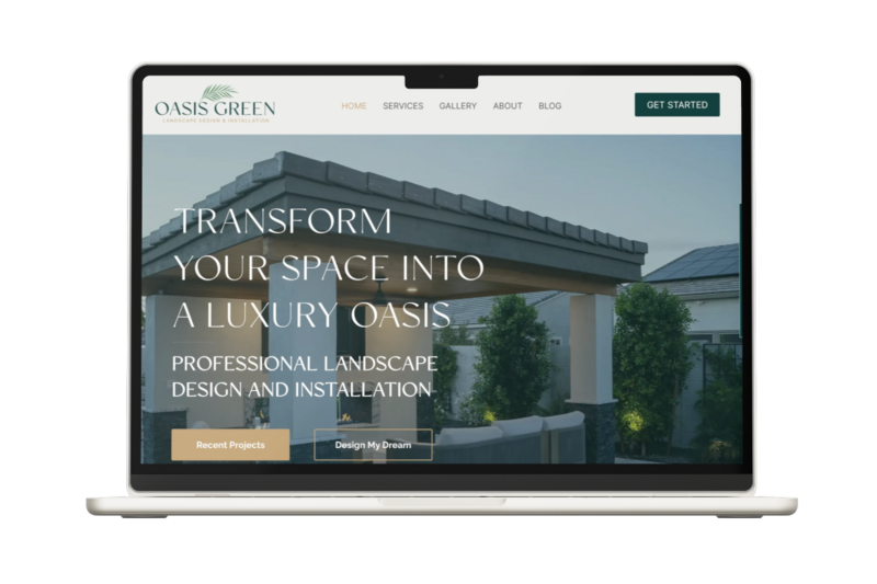 Custom branded website for business