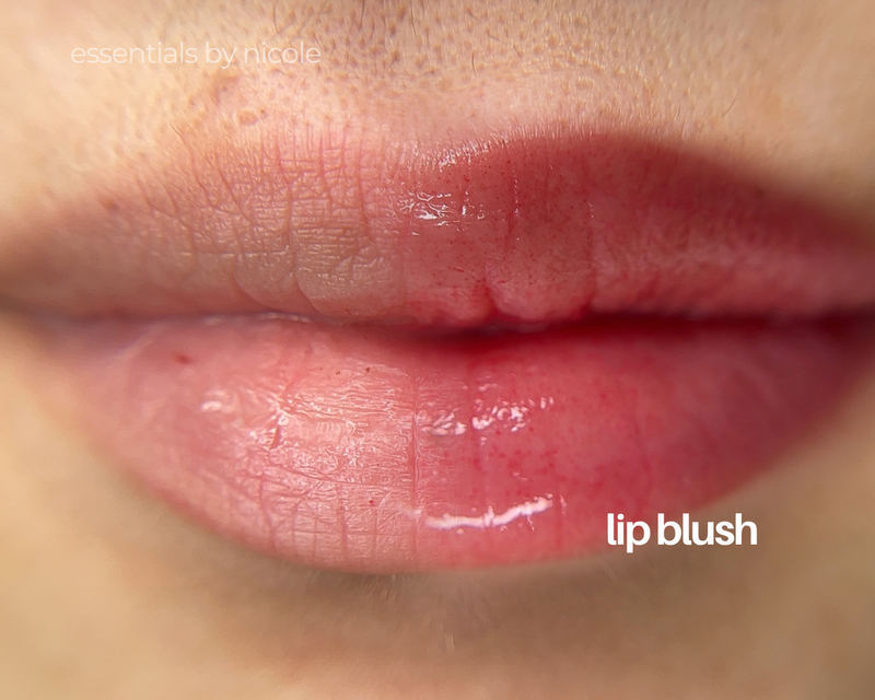 Lip blush permanent makeup correcting faded lip line and dull color