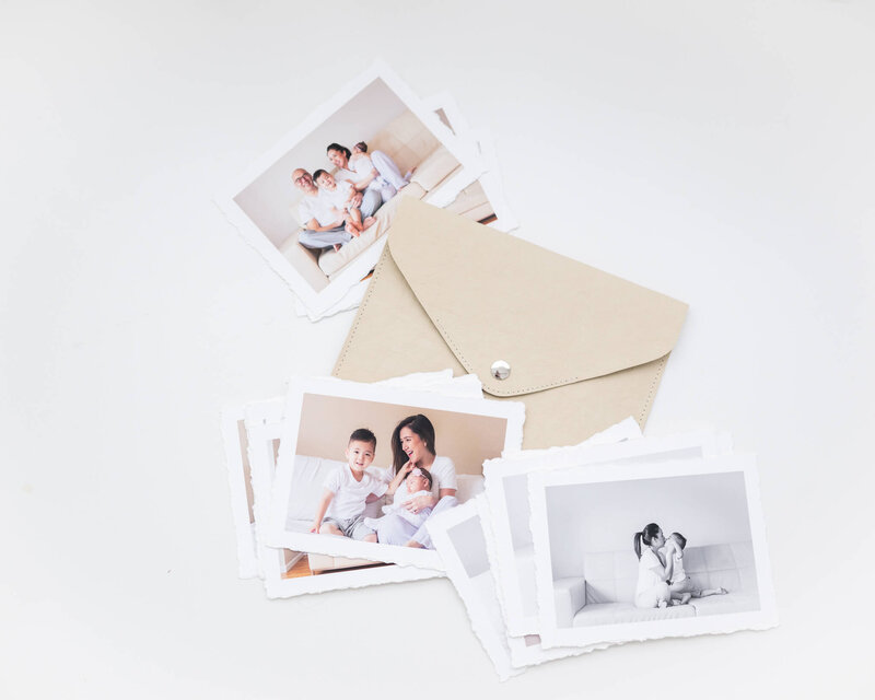 product image of 16 deckled edge rag print set in eco-leather envelope