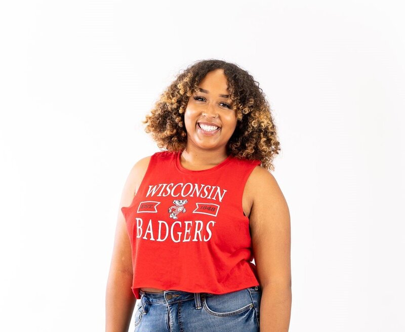 Wisconsin Cropped Tee in Red