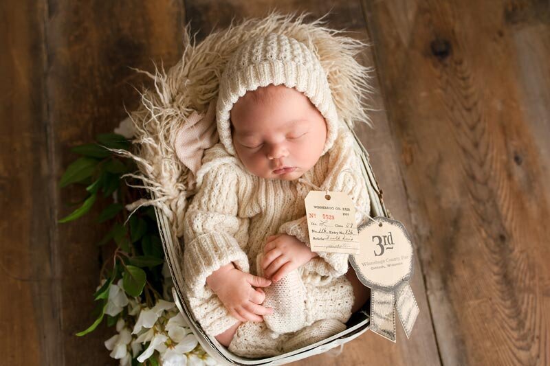 Green Lake Newborn photo session baby in family heirloom special family memory sleeping in studio | Glory Be Photography by Tara Bos