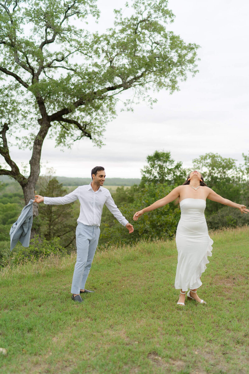 engaged couple having fun at their Austin Engagement session