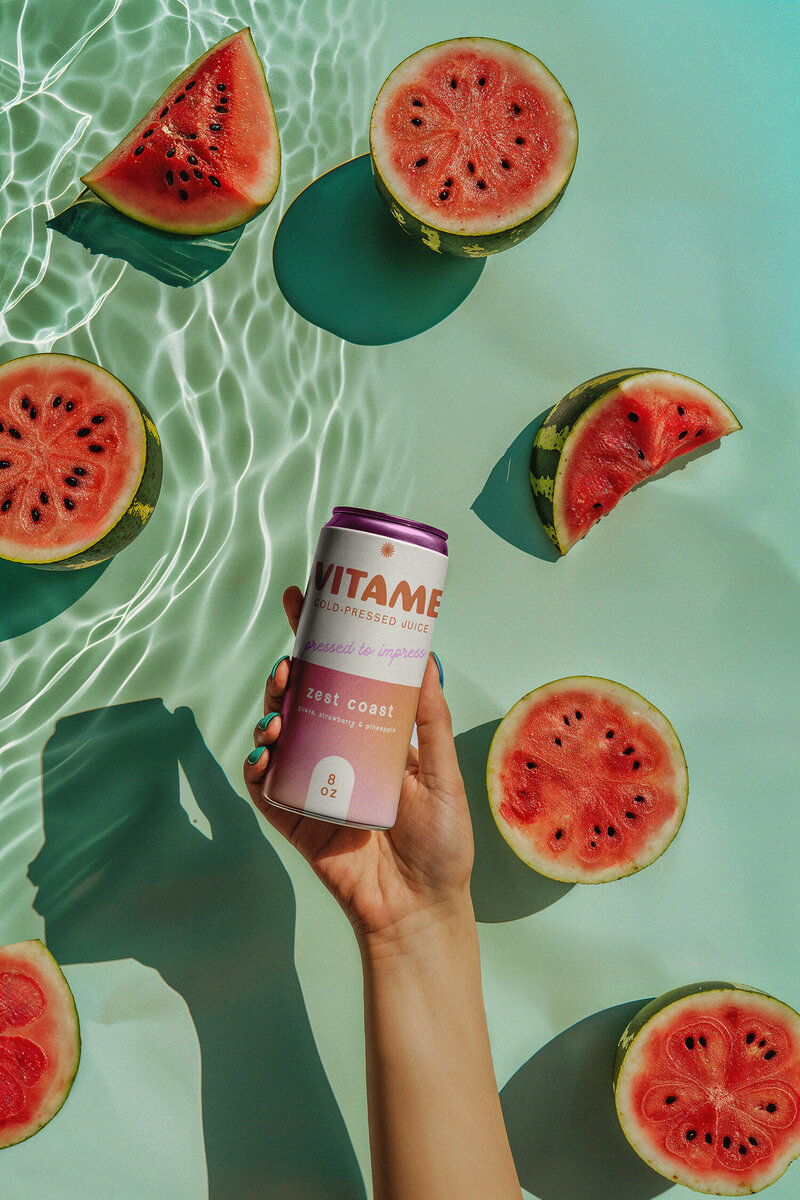 Full brand identity for a cold-pressed juice company, including logo design, typography, and packaging. Designed to be bold, vibrant, and full of personality.