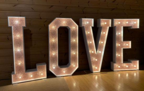 The Word is Love - Wedding Prop Hire in Manchester, Suppliers of Light up Letters, Backdrops, Sequin Walls, Neon Sign Hire, and Wedding Accessories for weddings and events in North West, England