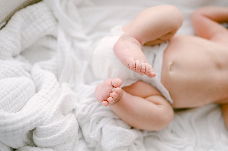 Newborn baby feet details