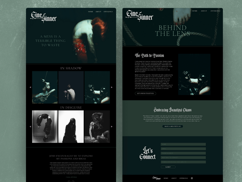 CineSinner Home & About