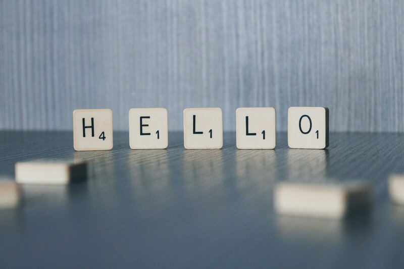 Hello scrabble tile blocks