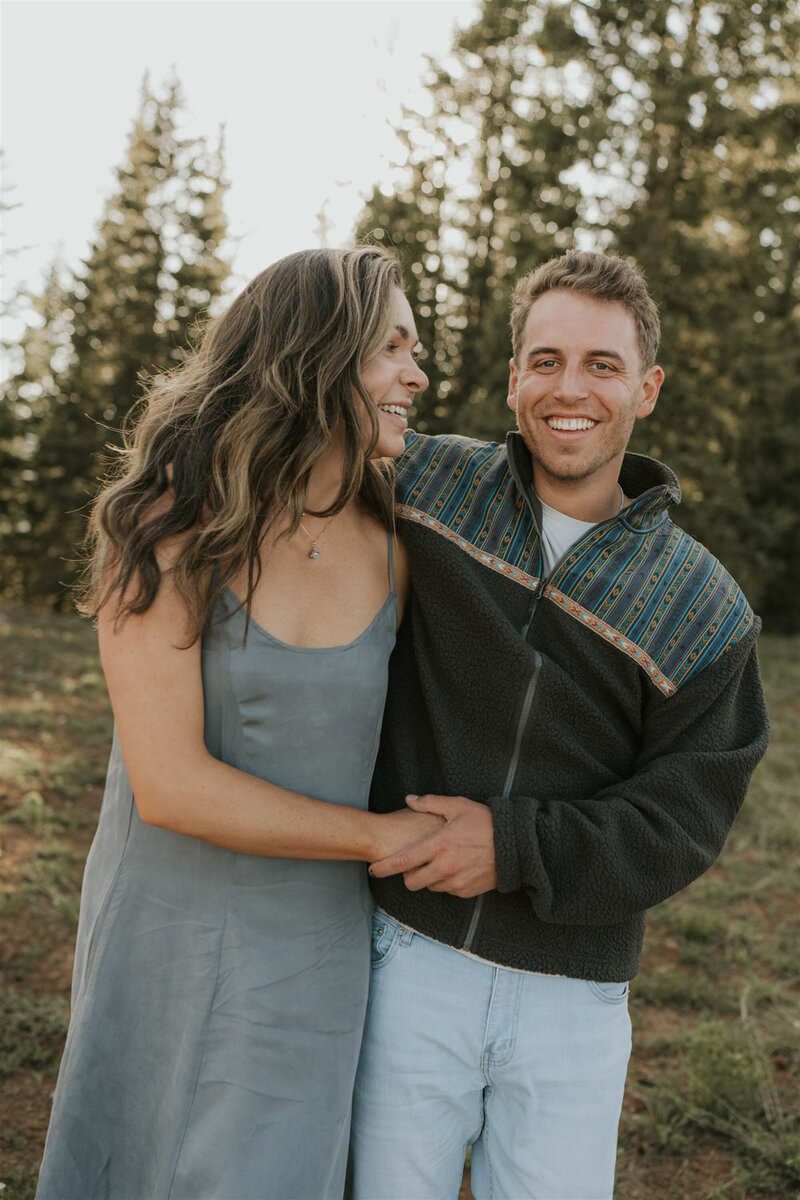 Natalie and Zach sunset proposal photos mountain in Aspen, Colorado