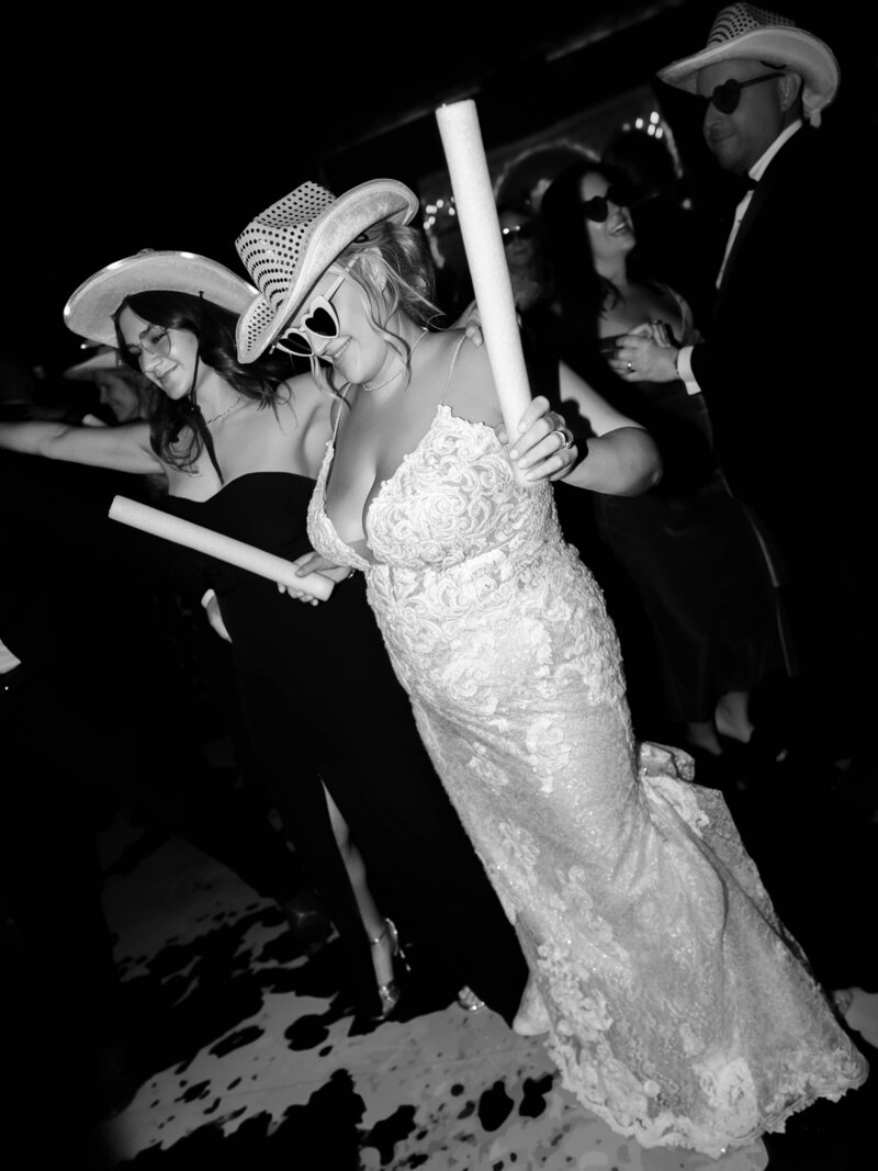 A bride dancing