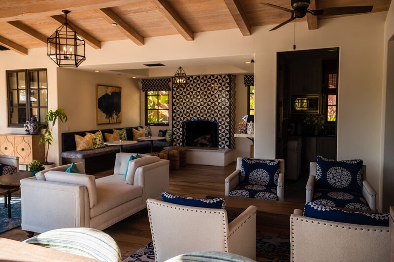 Seating area at the Rancho Valencia Resort, San Diego wedding venue