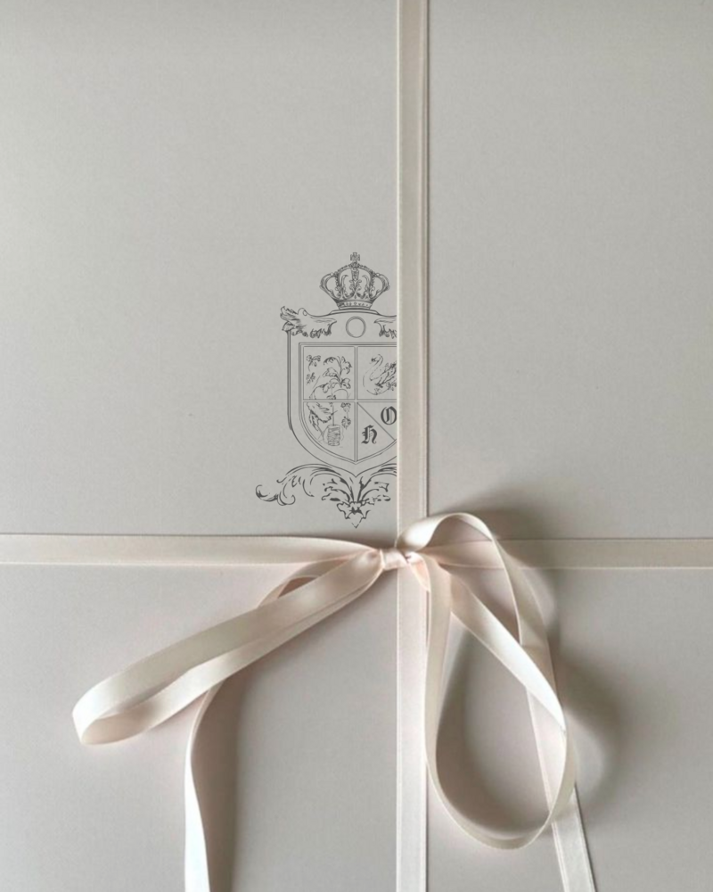 Wedding Logo Crest Design by Miriam Escudero Studio