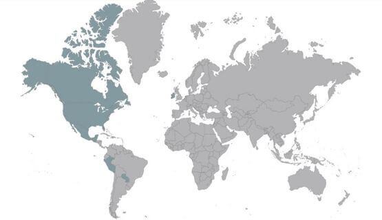 All of the countries Austin and Monica have visited